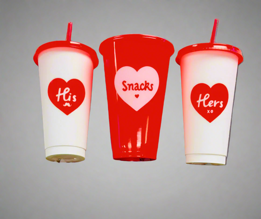 his and hers tumblers with snack tub