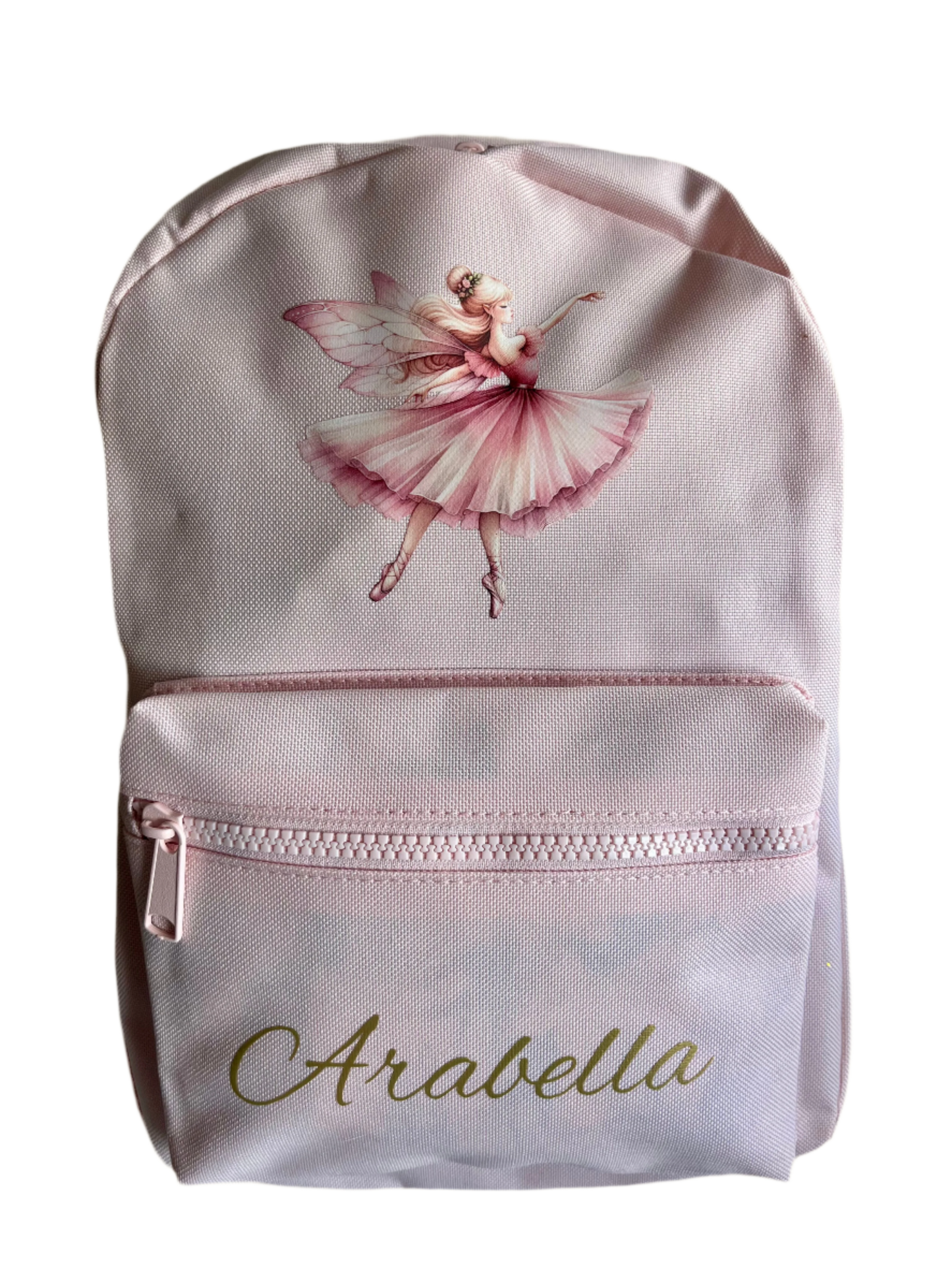 Personalised pink fairy ballet backpack for kids
