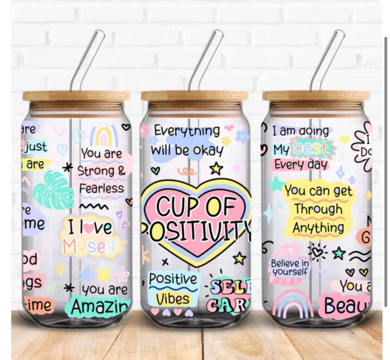 Cup of Positivity Glass Can