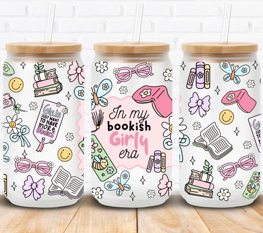 In My Bookish Girly Era Glass Can