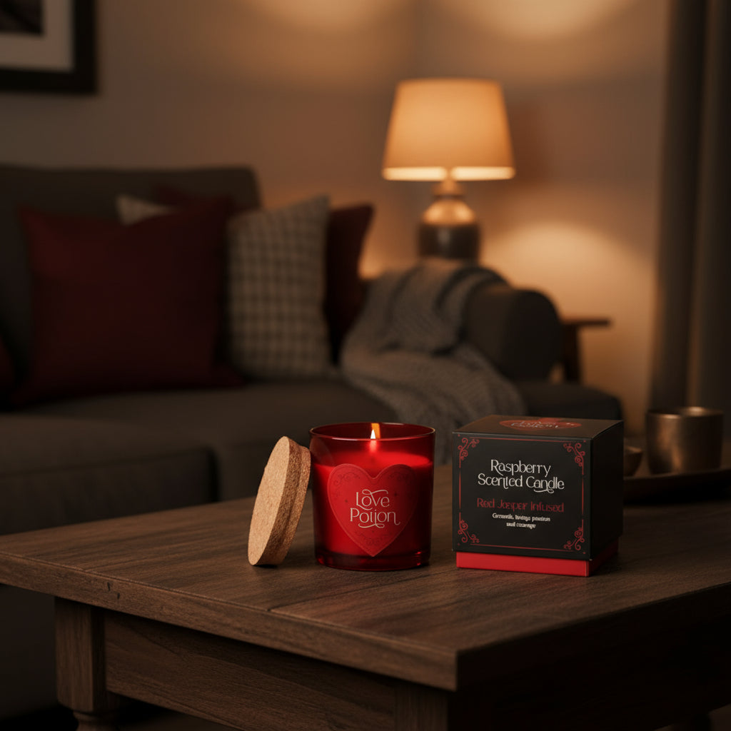 Raspberry Scented Crystal Candle