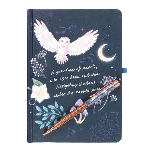 Night Owl Journal & Sodalite Crystal Pen