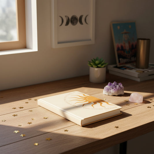 Golden hour Notebook with sun design