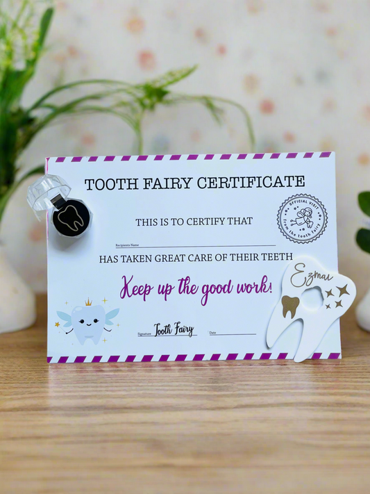 Personalised Tooth Fairy Coin Holder & Certificate Set