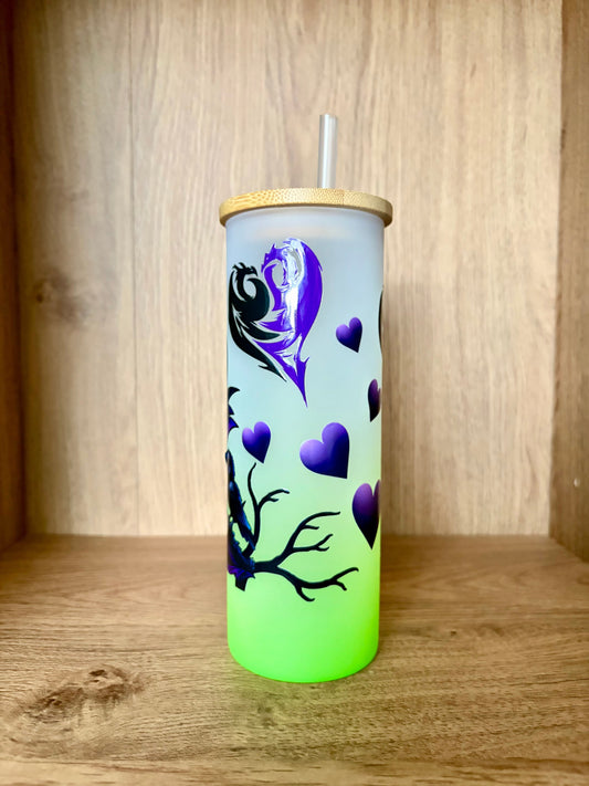 Little Mistress of Evil Glass Tumbler – Green & Purple Ombre
