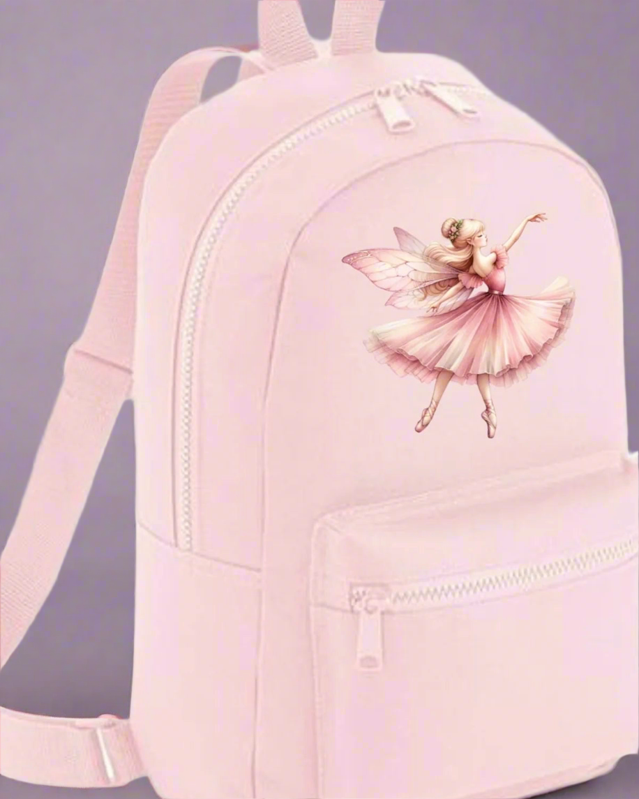 Light Pink Fairy Ballerina Personalised Backpack