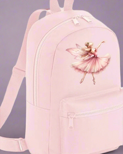 Light Pink Fairy Ballerina Personalised Backpack