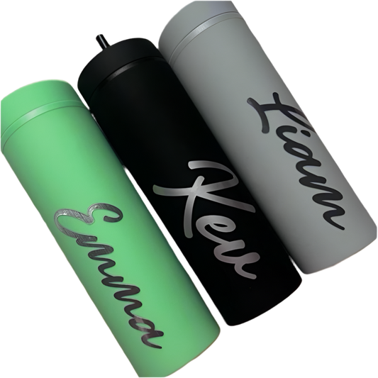 Personalised name in custom font and colour on acrylic tumbler