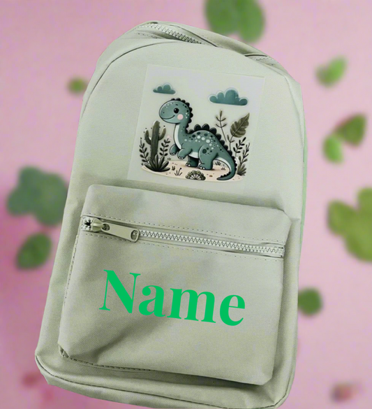 Green Dino Personalised Backpack