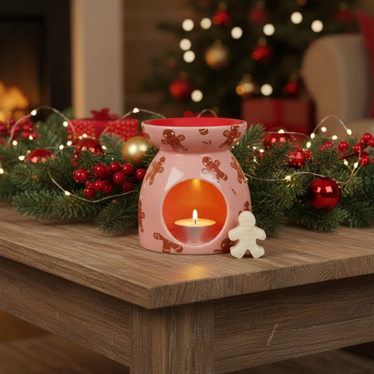Gingerbread Print Wax Burner with Wax Melt