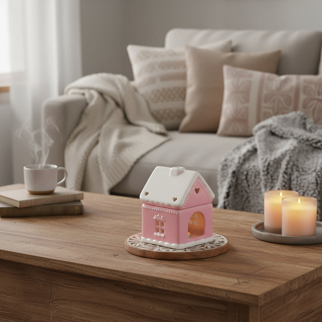 Pink Gingerbread House Oil Burner