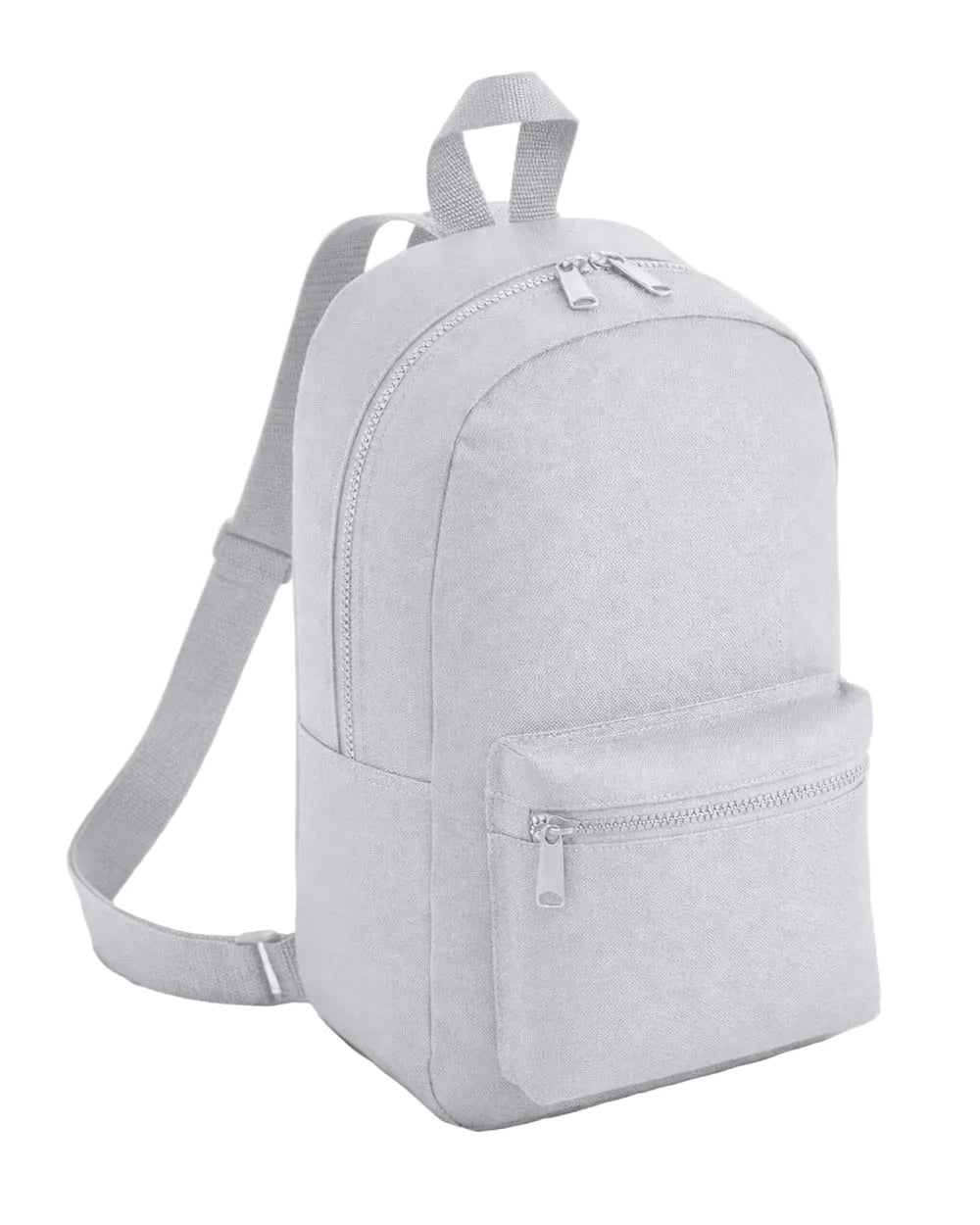 Light gray backpack on a white background