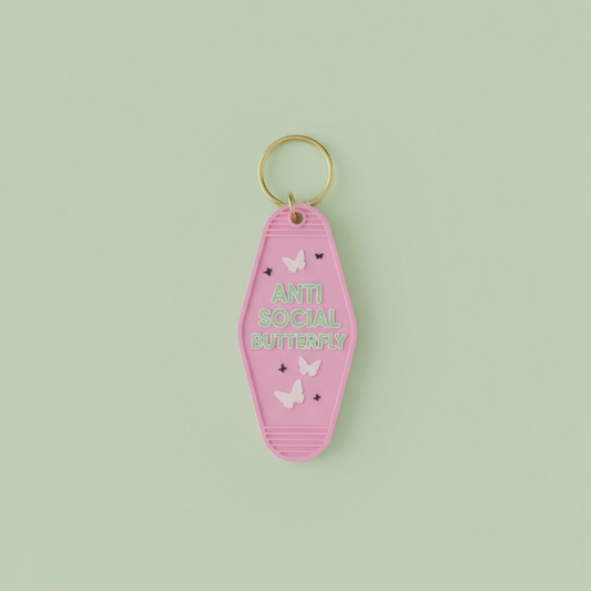 Anti Social Butterfly Motel Keyring