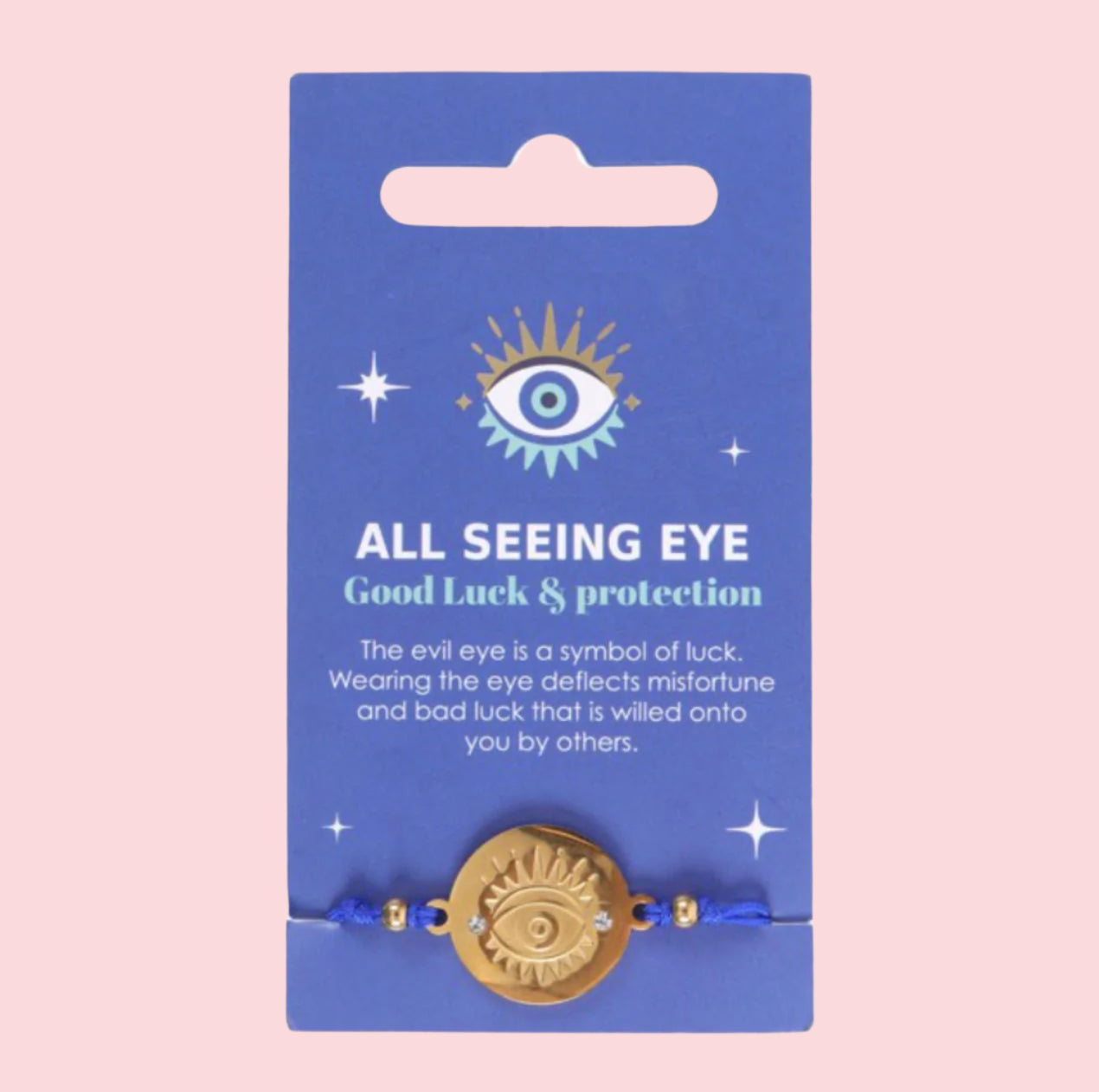 Gold-Tone All Seeing Eye Jewellery - Good Luck & Protection Set (Earrings, Necklace, Bracelet)