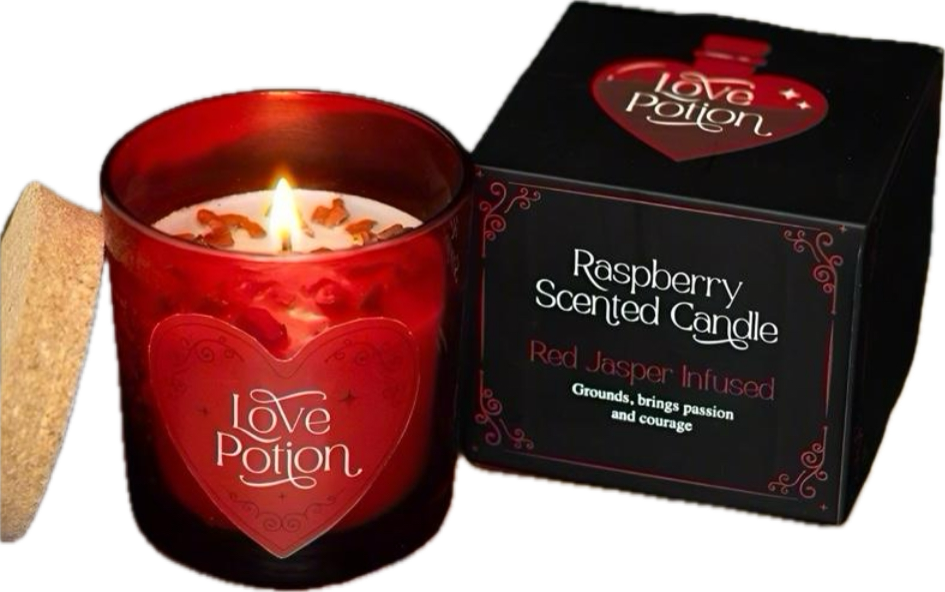 Love Potion Raspberry Crystal Chip Candle