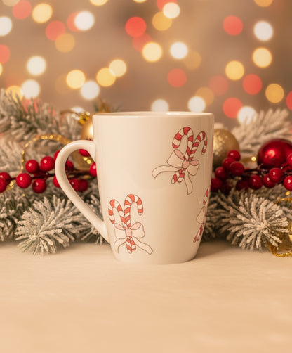 Candy Cane Bow Mug