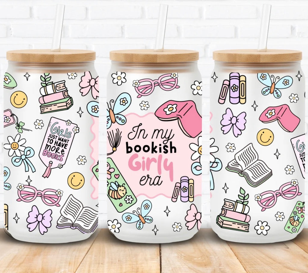 In My Bookish Girly Era Glass Can