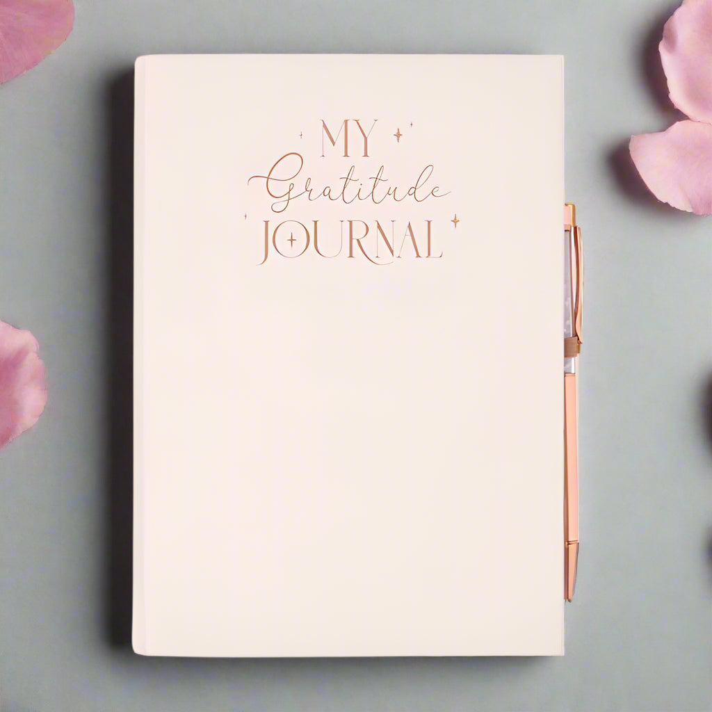 Pink Gratitude Journal & Rose Quartz Pen