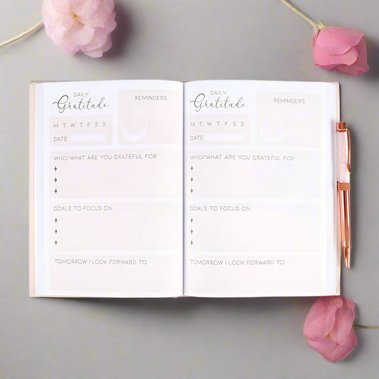 Pink Gratitude Journal & Rose Quartz Pen