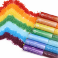 Set of colorful chakra bath salts in tubes