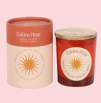 Orange blossom scented candle with packaging 