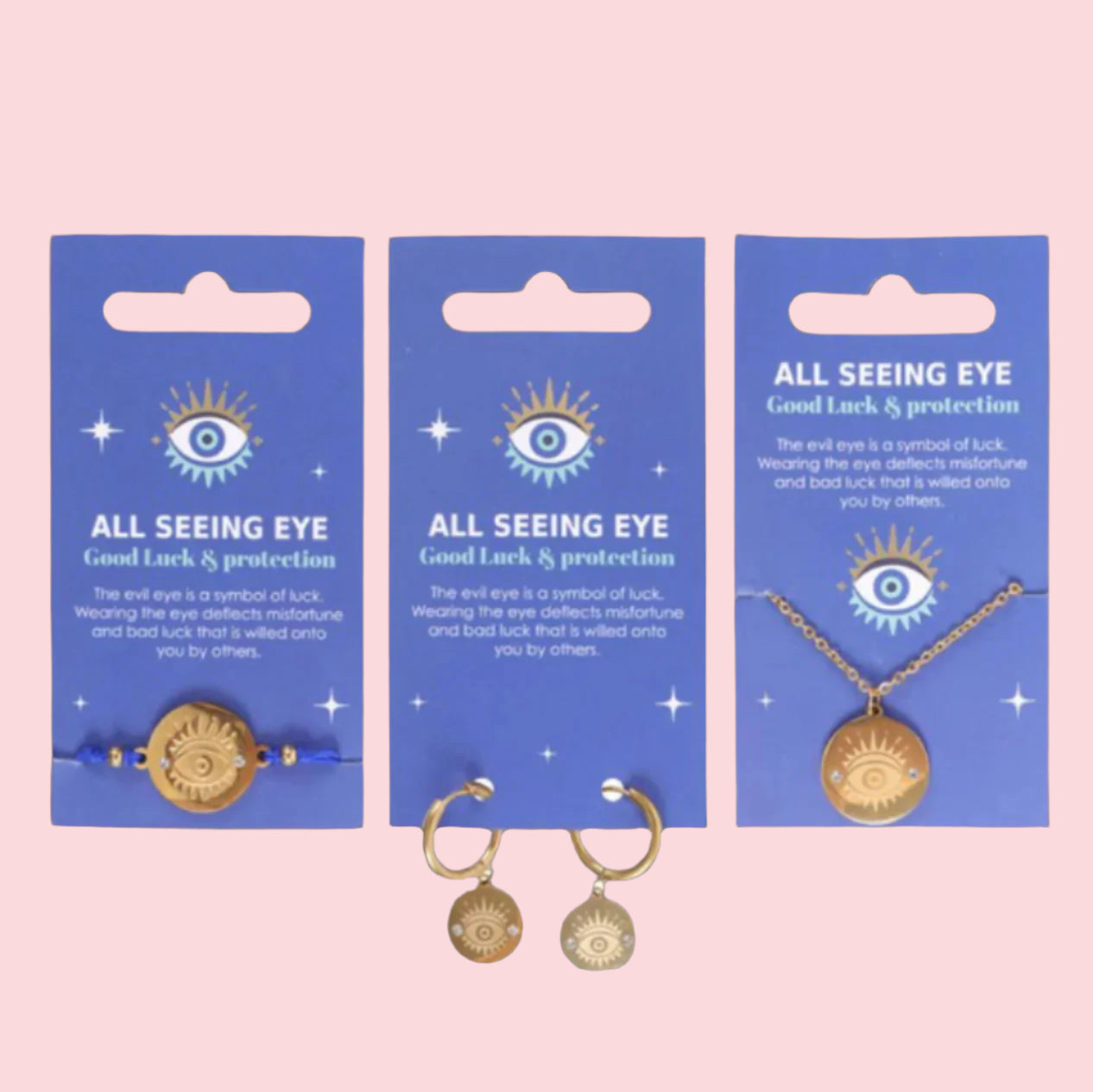 matching Gold all seeing eye jewellery