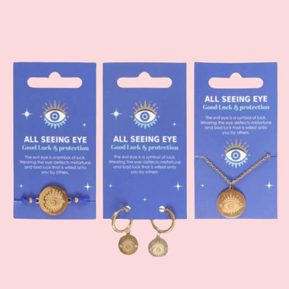 matching Gold all seeing eye jewellery