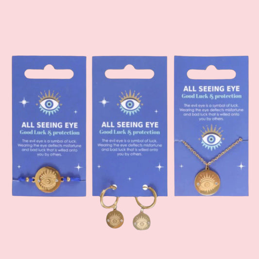 matching Gold all seeing eye jewellery
